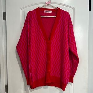Hot Pink/Red My Violet oversize slouchy cardigan